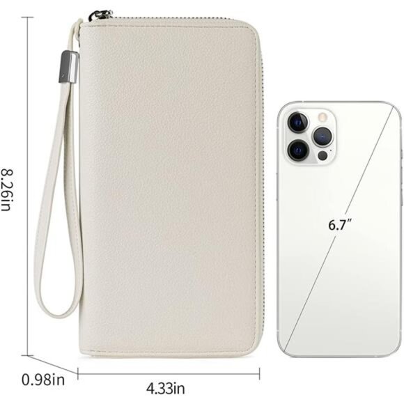 New Womens Wallet RFID Blocking Leather Zip Around Wallet Large Capacity - Picture 5 of 6